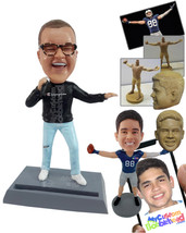 Personalized Bobblehead Stylish singer having a great time hitting high notes -  - £72.74 GBP
