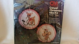Crewel Christmas Koala Bear & Deer Ornaments #7944 Columbia-Minerva BNOS - $30.00