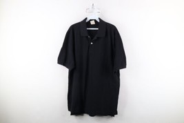 Vintage 90s Brooks Brothers Mens Size Large Faded Pique Cotton Polo Shirt Black - £35.16 GBP