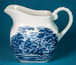Staffordshire Liberty Blue 8-oz Creamer Paul Revere Historic Colonial Scenes  - £7.86 GBP