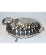 Vintage Silverplate Covered Double Dish Hinged Scalloped Clam Shell 4-south - €147,76 EUR