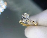 Elegant 2ct Oval Moissanite & Lab Diamond Art Deco Engagement Ring | Vintage-Ins - $385.00