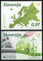Slovenia. 2016. Think Green (MNH OG) Set of 2 stamps - £3.83 GBP