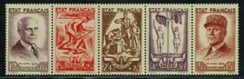 FRANCE Sc# b157a MNH Pétain Birthday strip of 5 complete (1943) Semi-Postal - £39.51 GBP
