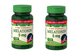 Nature&#39;s Truth Melatonin 5 mg | 90 Fast Dissolve Tablets Pack of 2 Exp 2025 - £13.33 GBP