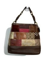 COACH Holiday Multicolor Leather Patchwork Shoulder Tote Handbag 10434 - £95.38 GBP