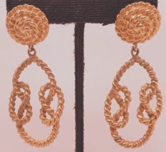 Park Lane Gold Tone Statement Earrings Runway Style Rope Design Dangle Women - £17.79 GBP