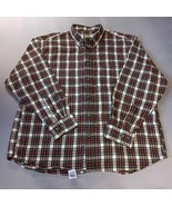 Cabela&#39;s Shirt Mens XL Red White and Green Plaid Flannel Long Sleeve But... - €12,77 EUR