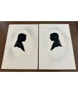 Set of 2 VINTAGE SILHOUETTE Pictures Little Girls Braids Black Cutouts S... - $57.13 CAD