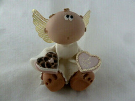 Angel Cheeks I Love you Cherub w box of chocolates Kirk 2001 Gold metal wings - £5.41 GBP