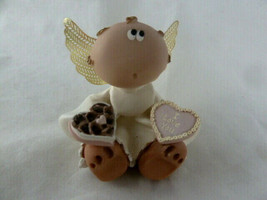 Angel Cheeks I Love you Cherub w box of chocolates Kirk 2001 Gold metal wings - £5.44 GBP