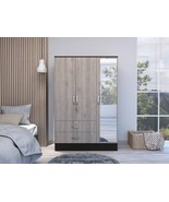 71&quot; Brown and Black Mirrored Two Drawer Combo Dresser - €855,32 EUR