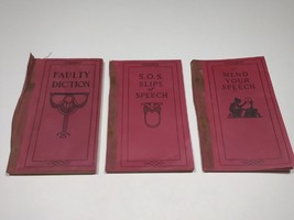 Funk and Wagnalls  3 Booklets: Faulty Diction, Mend Your Speech, SOS 1922 - $7.99