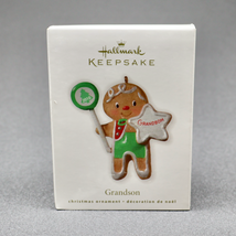 Hallmark 2010 Grandson Gingerbread Boy Lollipop Star Ornament MIB-DB - $9.95