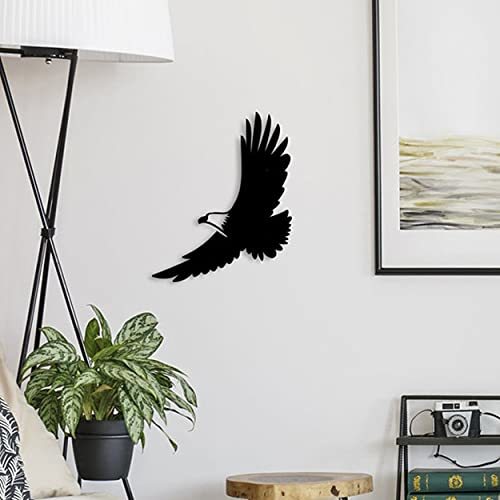 Primary image for Metal Wall Art American Eagle Black Wall Decor (16.1" x 19.7") Living Room, Bedr