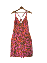 TRINA TURK Womens Dress Tropical Leaf Print Racerback Pink/Orange Size 0 - £15.87 GBP