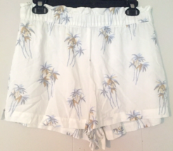 Banana Republic shorts size S white with palm trees elastic waist silky ... - £7.87 GBP