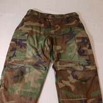 Military Woodland Camouflage Straight Leg Cargo Pants Men's Size Medium Regular image 9