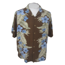 Breakwater Men Hawaiian camp shirt p2p 24&quot; L aloha luau tropical floral ... - £17.93 GBP