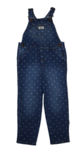 OshKosh B&#39;gosh Girls Toddler Sz 5T Blue Polka Dot Vestbak Denim Overalls... - $229.93 MXN