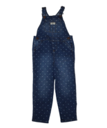 OshKosh B&#39;gosh Girls Toddler Sz 5T Blue Polka Dot Vestbak Denim Overalls... - $229.93 MXN