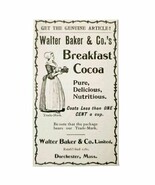Walter Baker Hot Cocoa 1897 Advertisement Victorian Breakfast Chocolate ... - $376.02 MXN