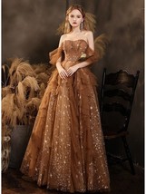 Beautiful Vintage Princess Prom Dress Sweetheart Puff Sleeve A-line Luxu... - £314.64 GBP
