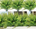 12 Bundles Artificial Outdoor Plants Greenery Fake Boston Fern Bushes Ar... - $38.99