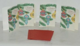Hallmark XZH 607 1 Three Christmas Ornaments Red Blue Yellow Card Package 4 - £14.38 GBP