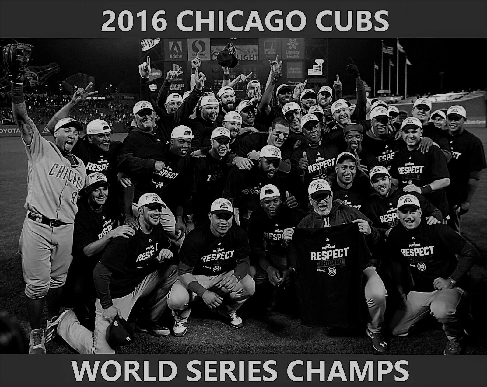 2016 CHICAGO CUBS 8X10 TEAM PHOTO BASEBALL PICTURE WORLD SERIES CHAMPS MLB B/W - £3.94 GBP