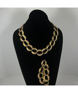 Vintage Napier  Necklace Statement Choker Gold Tone Matching Bracelet - $385.30 MXN