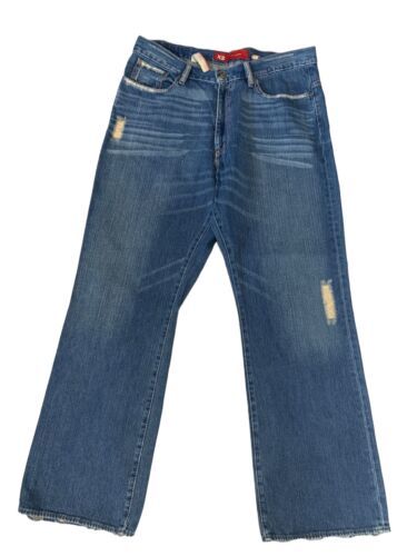 X2 Men Denim Pants 36W /32L Laboratory Express Jeans Blue Distressed Rip... - $18.29