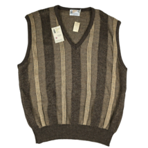 London Fog Vintage Sweater Vest Men&#39;s 2XL Brown Acrylic Wool Blend New - $44.04