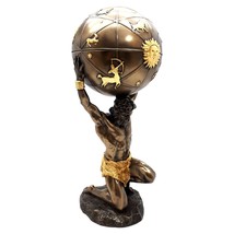 Atlas Titan Celestial Sphere Mythology Greek Statue Sculpture Bronze Finish Gold - £94.30 GBP