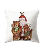 Anyhouz Pillowcase White Santa Claus Bear Christmas Cotton Polyester Cus... - $30.50+