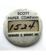 Vintage Scott Paper Company Employee Badge Everett WA - £23.18 GBP