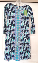 Lilly Pulitzer Bay Dress Shift Bright Navy Multi Color  Women&#39;s XXS $108 NWT - £63.00 GBP