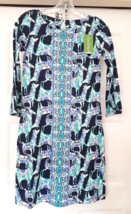 Lilly Pulitzer Bay Dress Shift Bright Navy Multi Color  Women&#39;s XXS $108... - £62.96 GBP