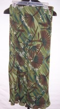 Karen Kane Green &amp; Brown Flowered Print Full Length Skirt Misses Size Large - £15.57 GBP