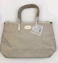 Michael Kors Large Gold Metallic Canvas Tote Bag Shoulder Bag Shopping B... - $24.70
