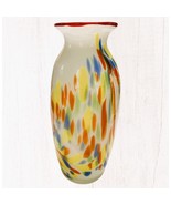 Vintage Italian Confetti Art Glass 12&quot; Hand-Blown Murano Style Tall Vase... - $188.21 CAD