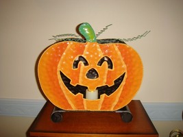 Large Thin Metal Pumpkin Shaped Candle Holder - £15.25 GBP