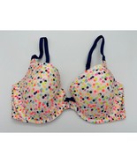 Victoria&#39;s Secret Demi Bra Size 34DD Underwire Multi Color Polka Dot Print - £15.34 GBP