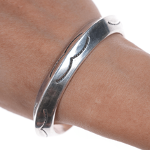 6.75&quot; Heavy vintage Ingot Silver Navajo Carinated cuff bracelet - £324.82 GBP