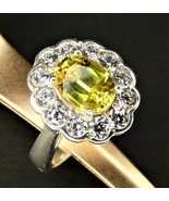 Yellow Sapphire Silver Ring - £43.26 GBP
