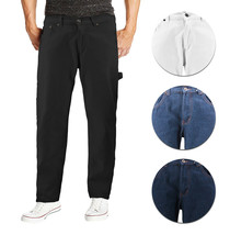 Men's Carpenter Work Jeans Hammer Loop Relaxed Fit Casual Cotton Denim Pants - $37.68+