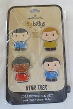 Hallmark Itty Bittys Star Trek Enamel Pin Collector Set of 4 - £15.69 GBP