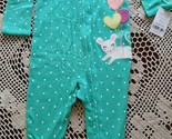 Carter&#39;s ~ Infant Size 6 Months ~ Green Polka Dot w/Mouse ~ One Piece Sl... - £11.81 GBP