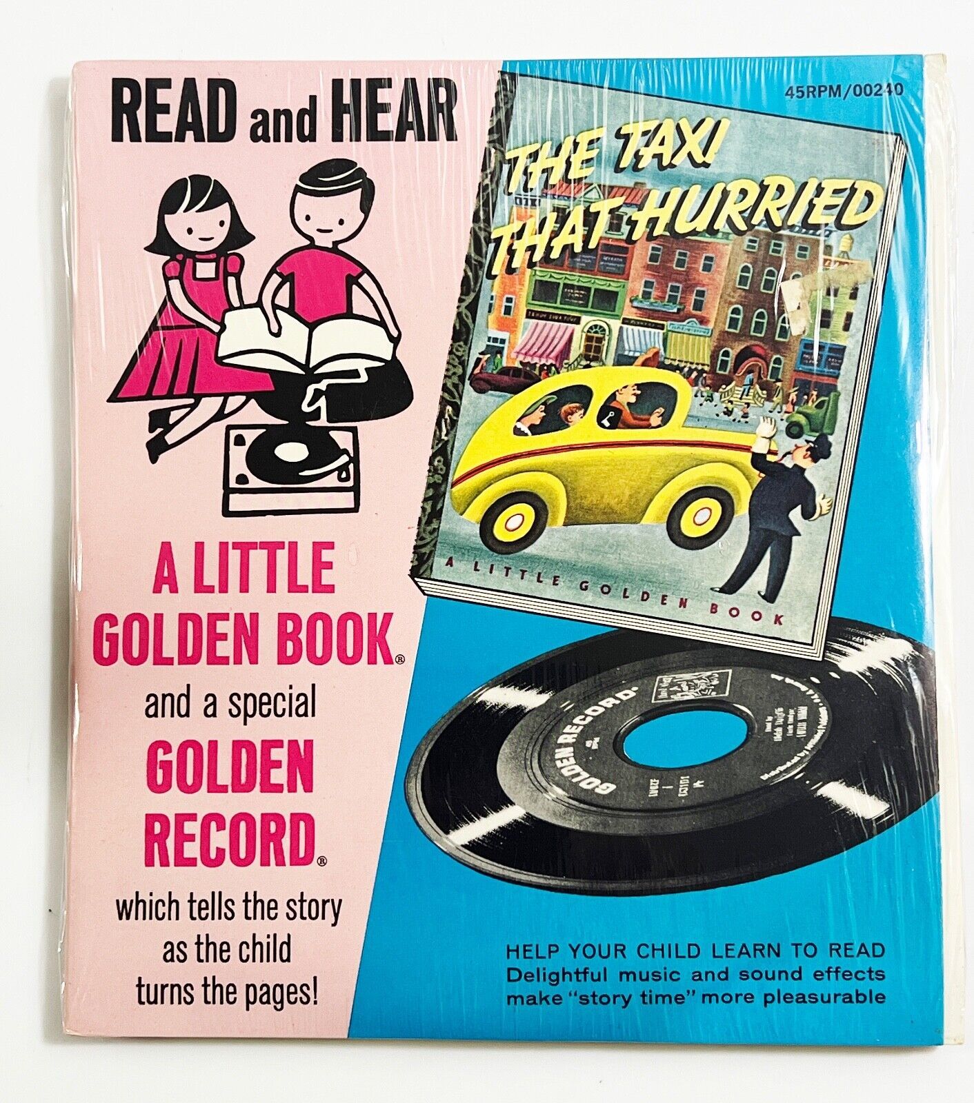 Read And Hear Little Golden Book The Taxi That Hurried Storybook 45 Reco... - $29.69