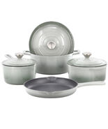 MegaChef 7 Piece Enameled Cast Iron Cookware Set in Gray - $162.36
